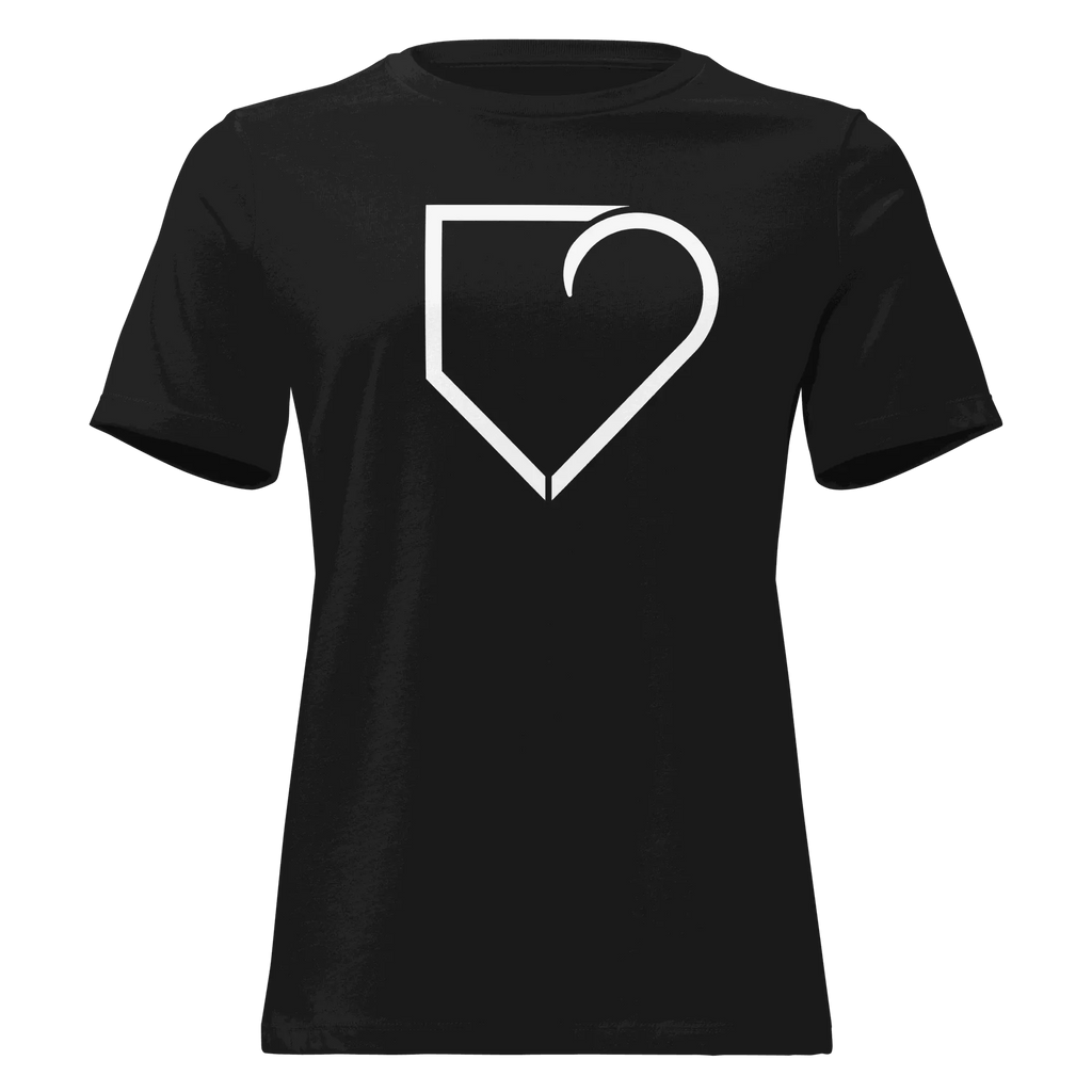 WOMEN RELAXED T-SHIRT FRONT LOGO WHITE PLATEHEART - PlateHeart