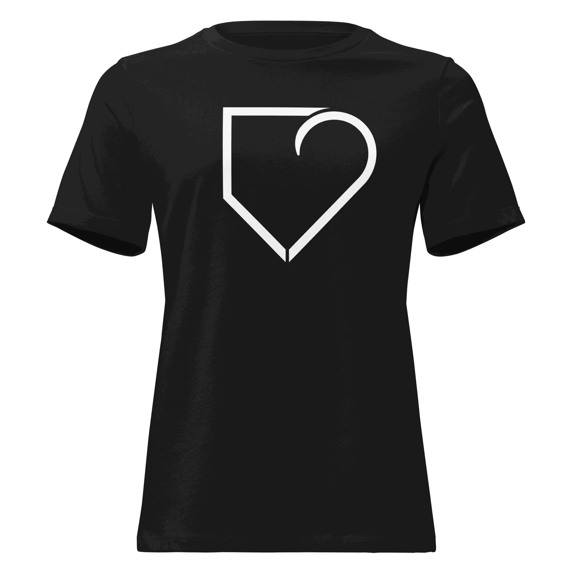 WOMEN RELAXED T-SHIRT FRONT LOGO WHITE PLATEHEART - PlateHeart