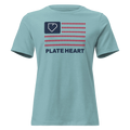 WOMEN RELAXES T-SHIRT 4TH OF JULY USA FLAG PLATEHEART - PlateHeart
