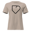 WOMEN RELAXED T-SHIRT FRONT LOGO BLACK PLATEHEART - PlateHeart