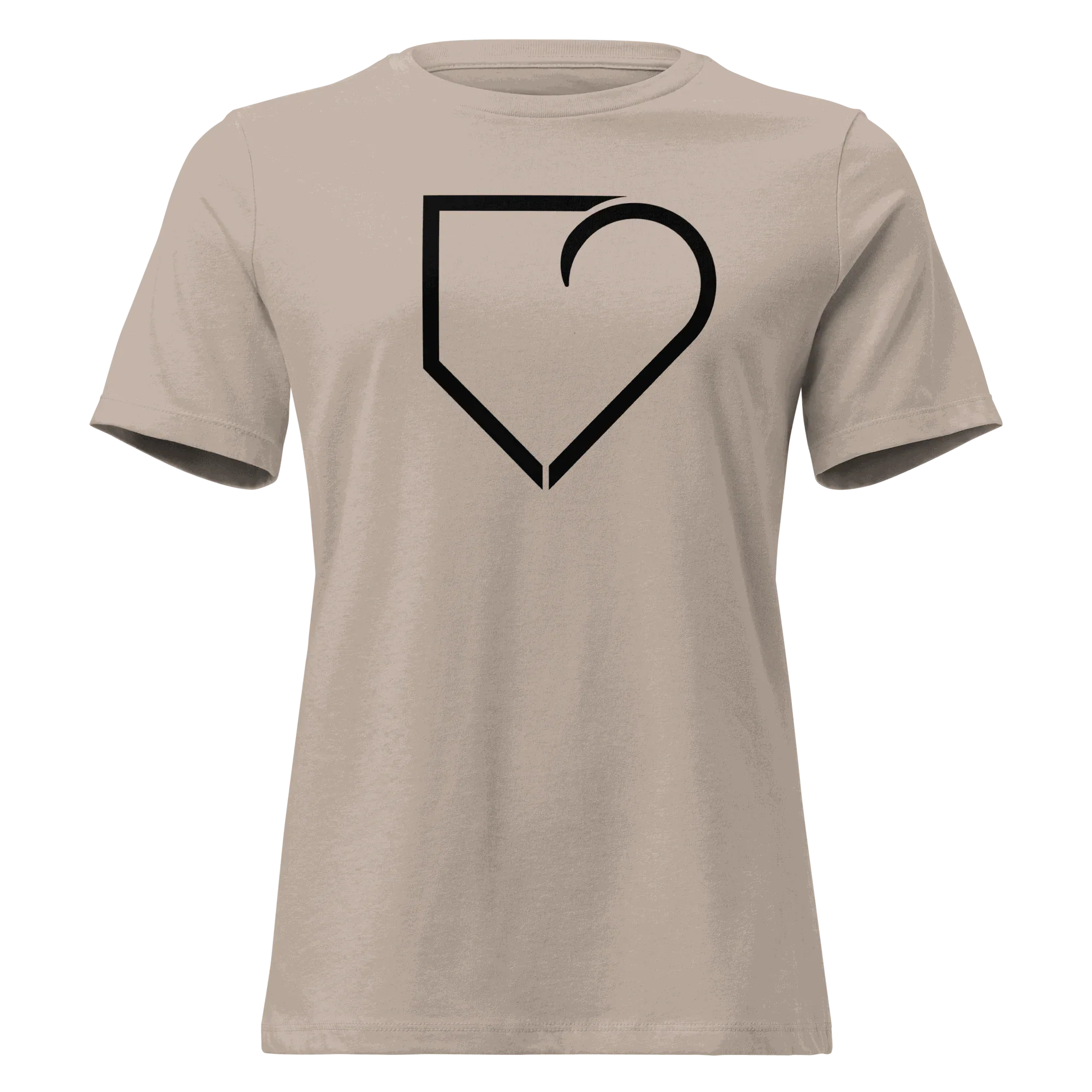 WOMEN RELAXED T-SHIRT FRONT LOGO BLACK PLATEHEART - PlateHeart