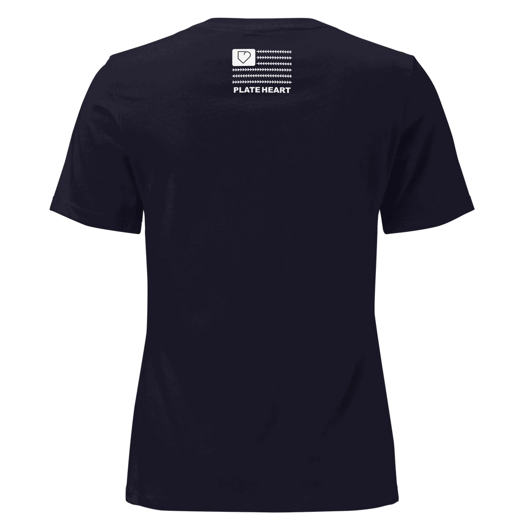 WOMEN RELAXED T-SHIRT FRONT LOGO WHITE PLATEHEART - PlateHeart