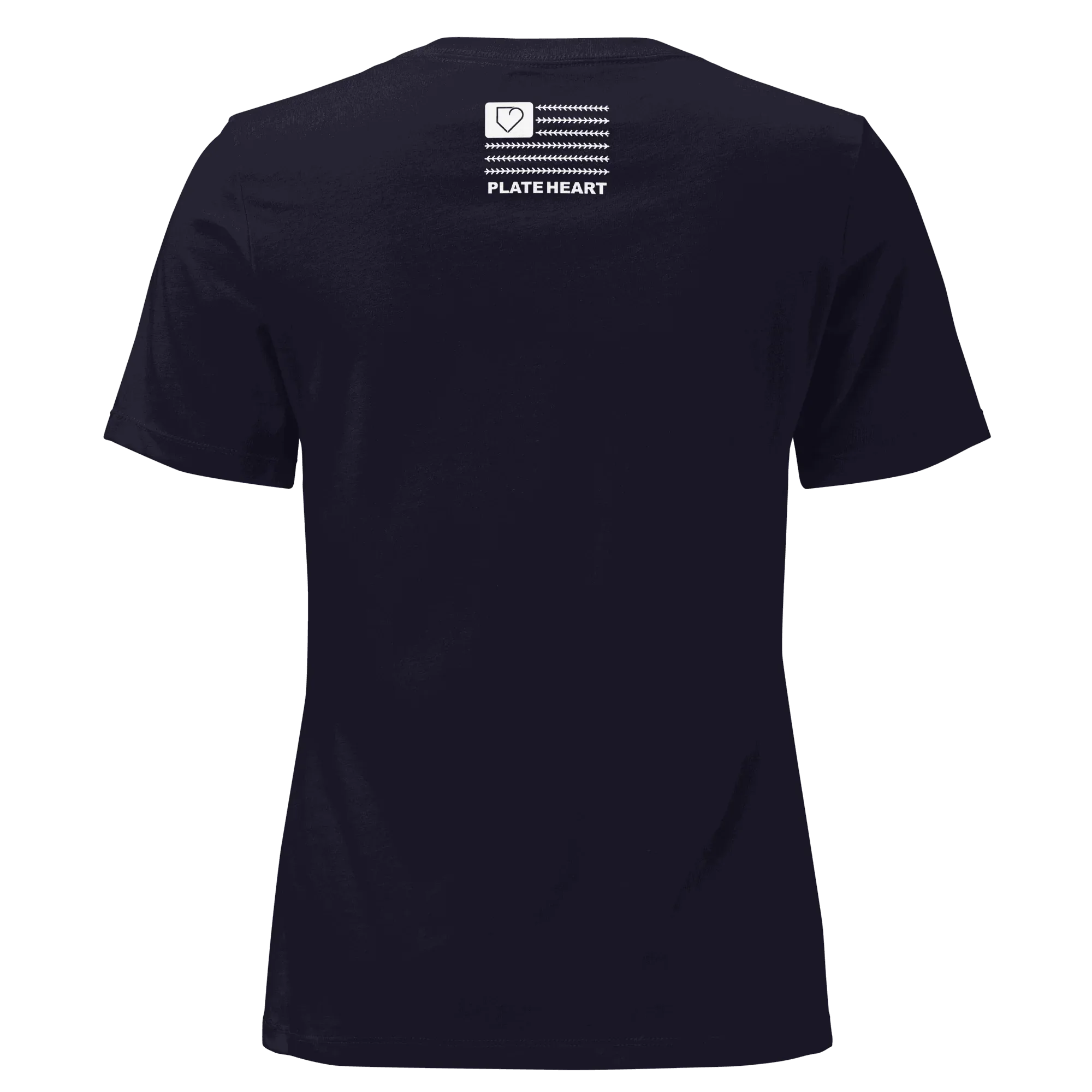 WOMEN RELAXED T-SHIRT FRONT LOGO WHITE PLATEHEART - PlateHeart