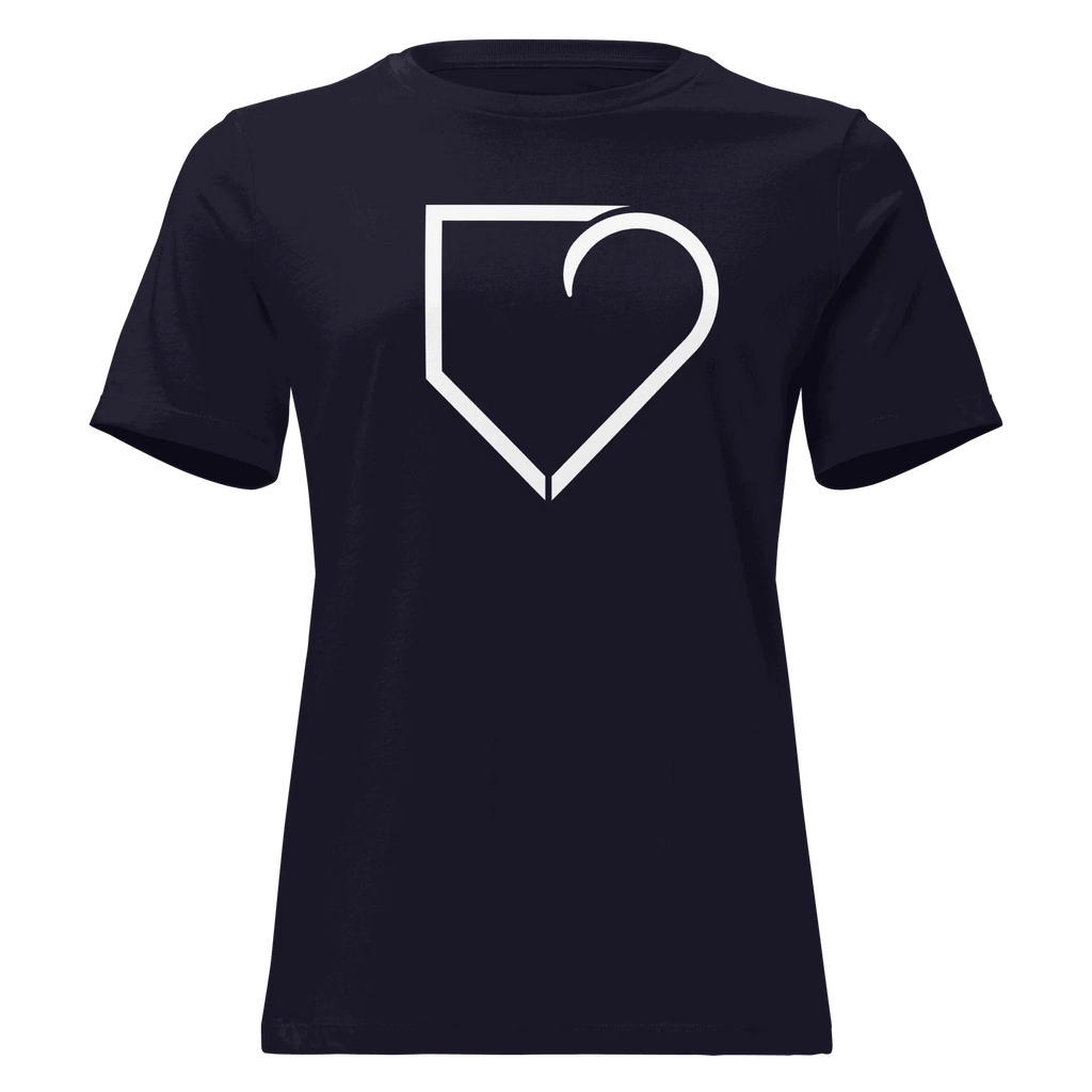 WOMEN RELAXED T-SHIRT FRONT LOGO WHITE PLATEHEART - PlateHeart