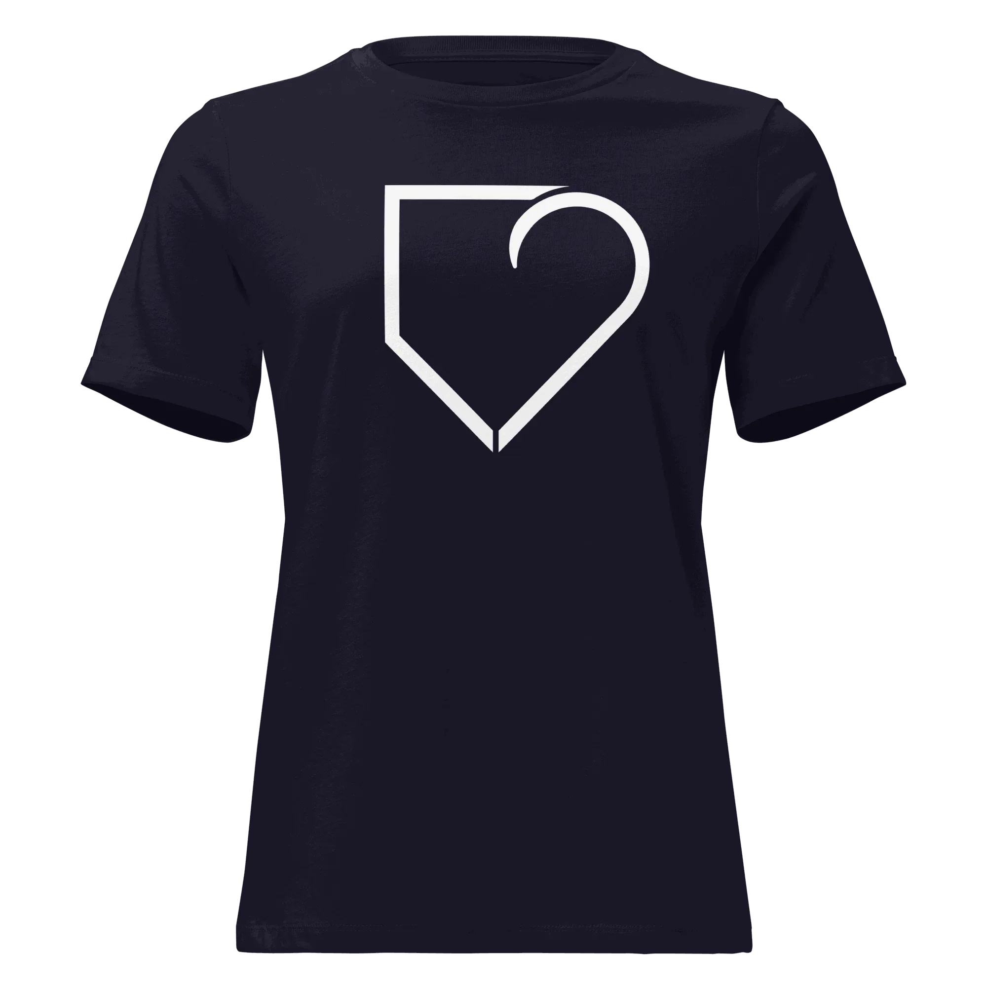 WOMEN RELAXED T-SHIRT FRONT LOGO WHITE PLATEHEART - PlateHeart