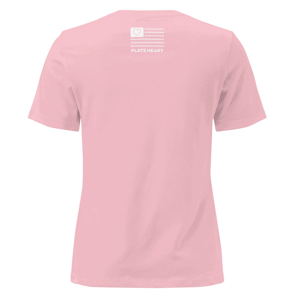 WOMEN RELAXED T-SHIRT FRONT LOGO WHITE PLATEHEART - PlateHeart