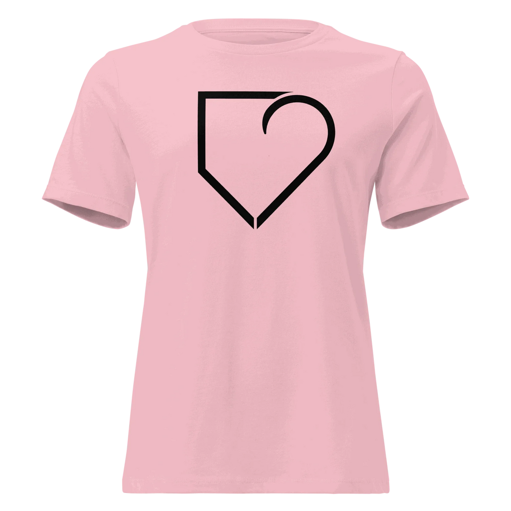 WOMEN RELAXED T-SHIRT FRONT LOGO BLACK PLATEHEART - PlateHeart