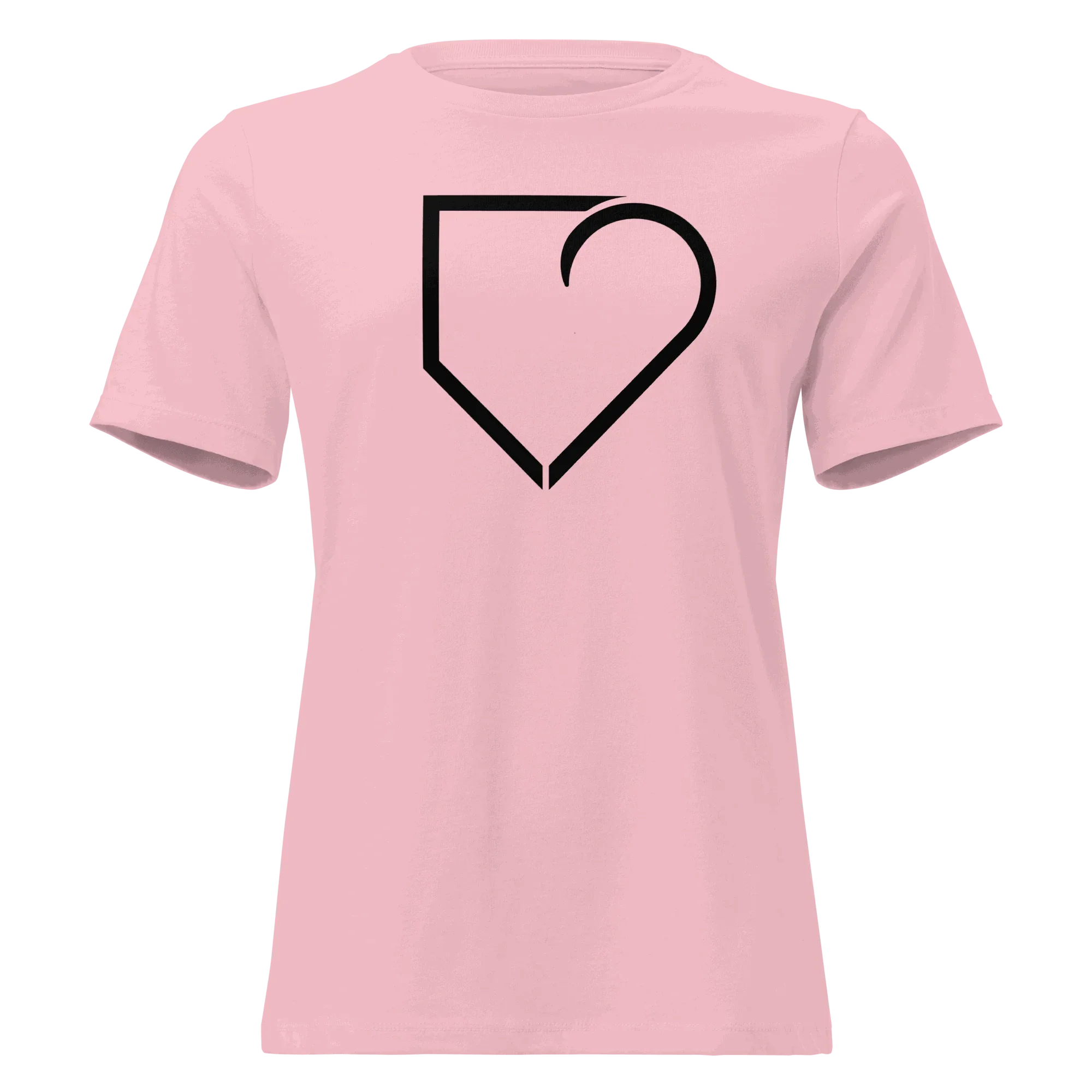 WOMEN RELAXED T-SHIRT FRONT LOGO BLACK PLATEHEART - PlateHeart