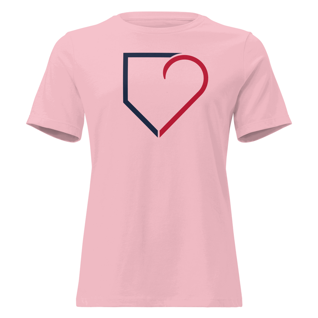 WOMEN RELAXED T-SHIRT FRONT LOGO BLUE AND RED PLATEHEART PINK