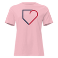 WOMEN RELAXED T-SHIRT FRONT LOGO BLUE AND RED PLATEHEART PINK