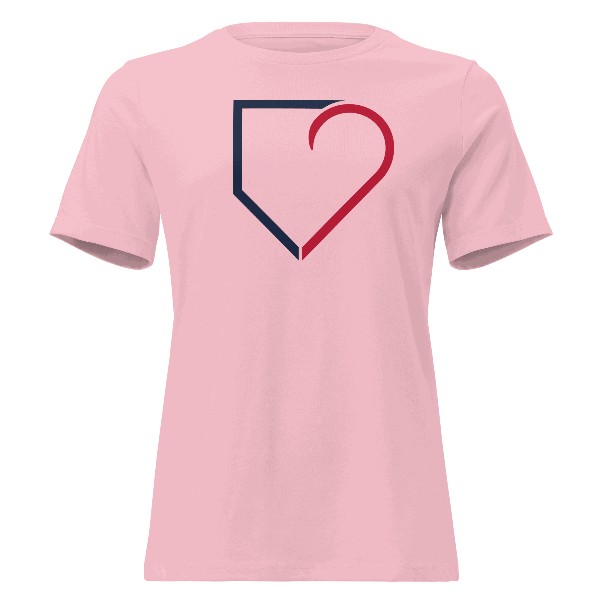 WOMEN RELAXED T-SHIRT FRONT LOGO BLUE AND RED PLATEHEART PINK