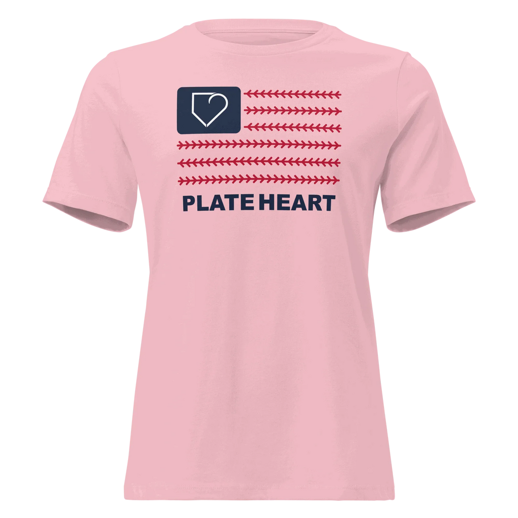WOMEN RELAXES T-SHIRT 4TH OF JULY USA FLAG PLATEHEART - PlateHeart