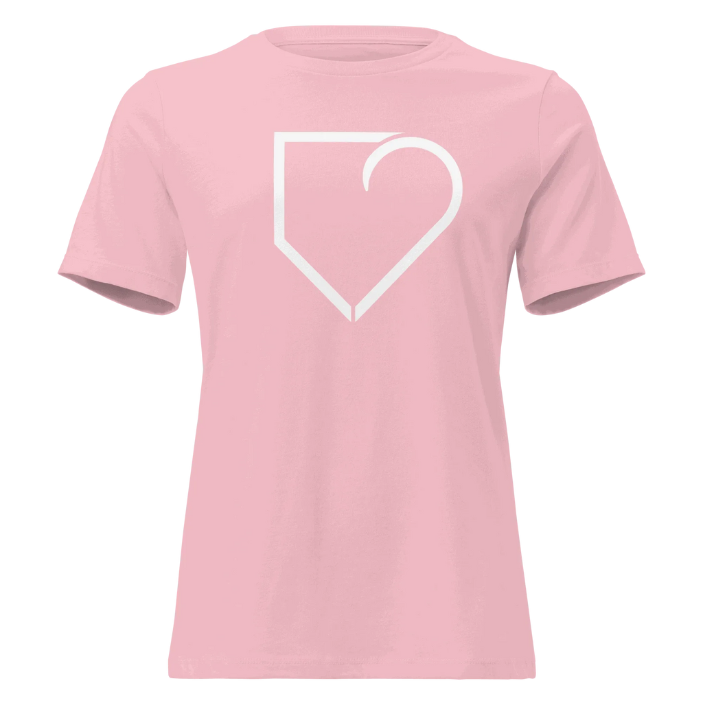 WOMEN RELAXED T-SHIRT FRONT LOGO WHITE PLATEHEART - PlateHeart