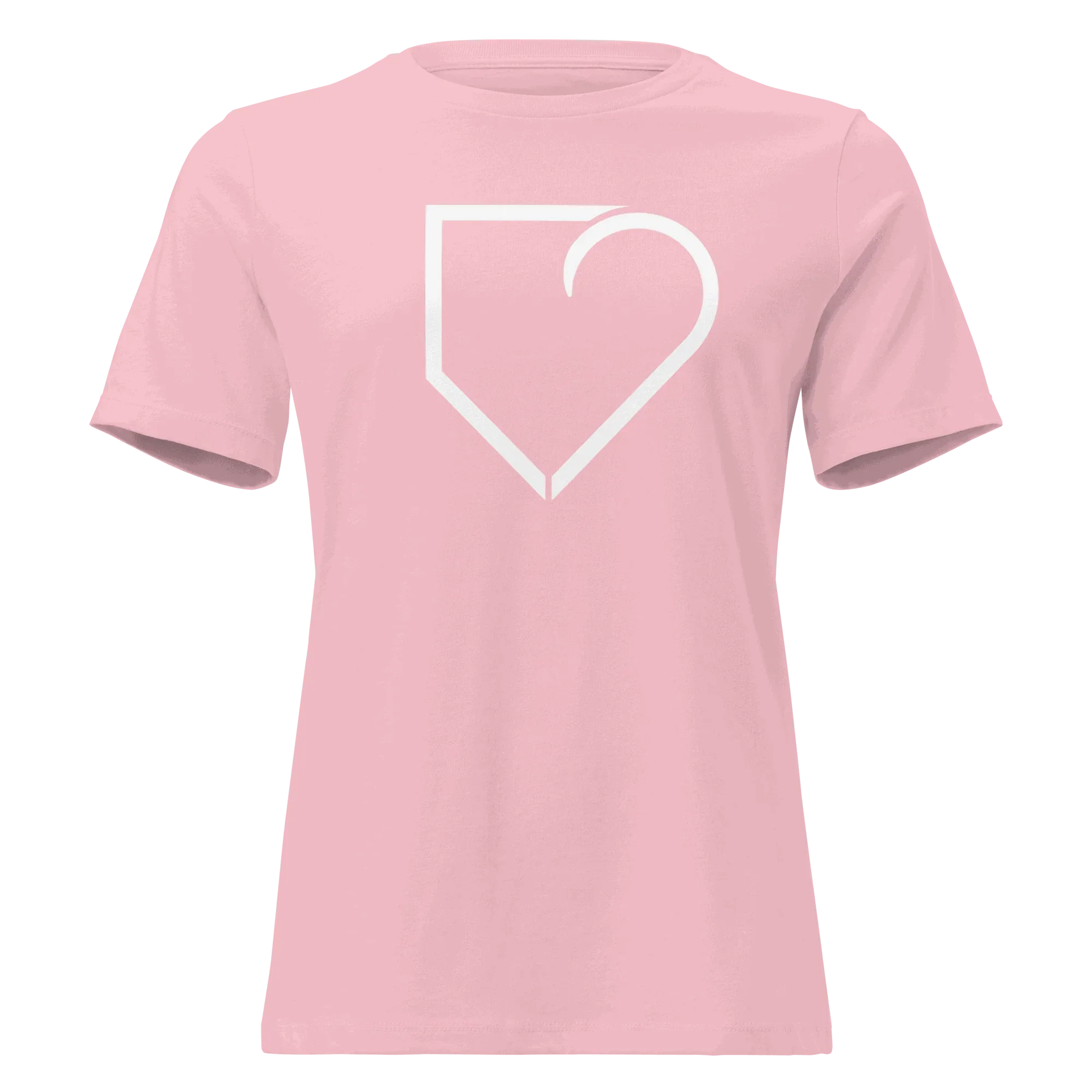 WOMEN RELAXED T-SHIRT FRONT LOGO WHITE PLATEHEART - PlateHeart
