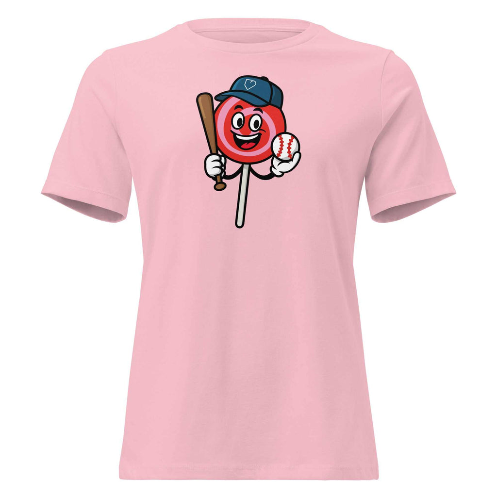 Women T-Shirt Lollipop Pink Front