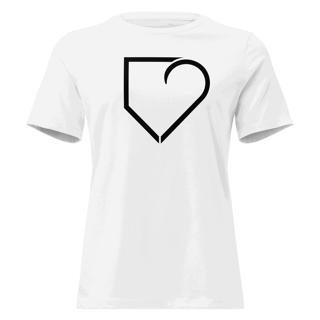 WOMEN RELAXED T-SHIRT FRONT LOGO BLACK PLATEHEART - PlateHeart