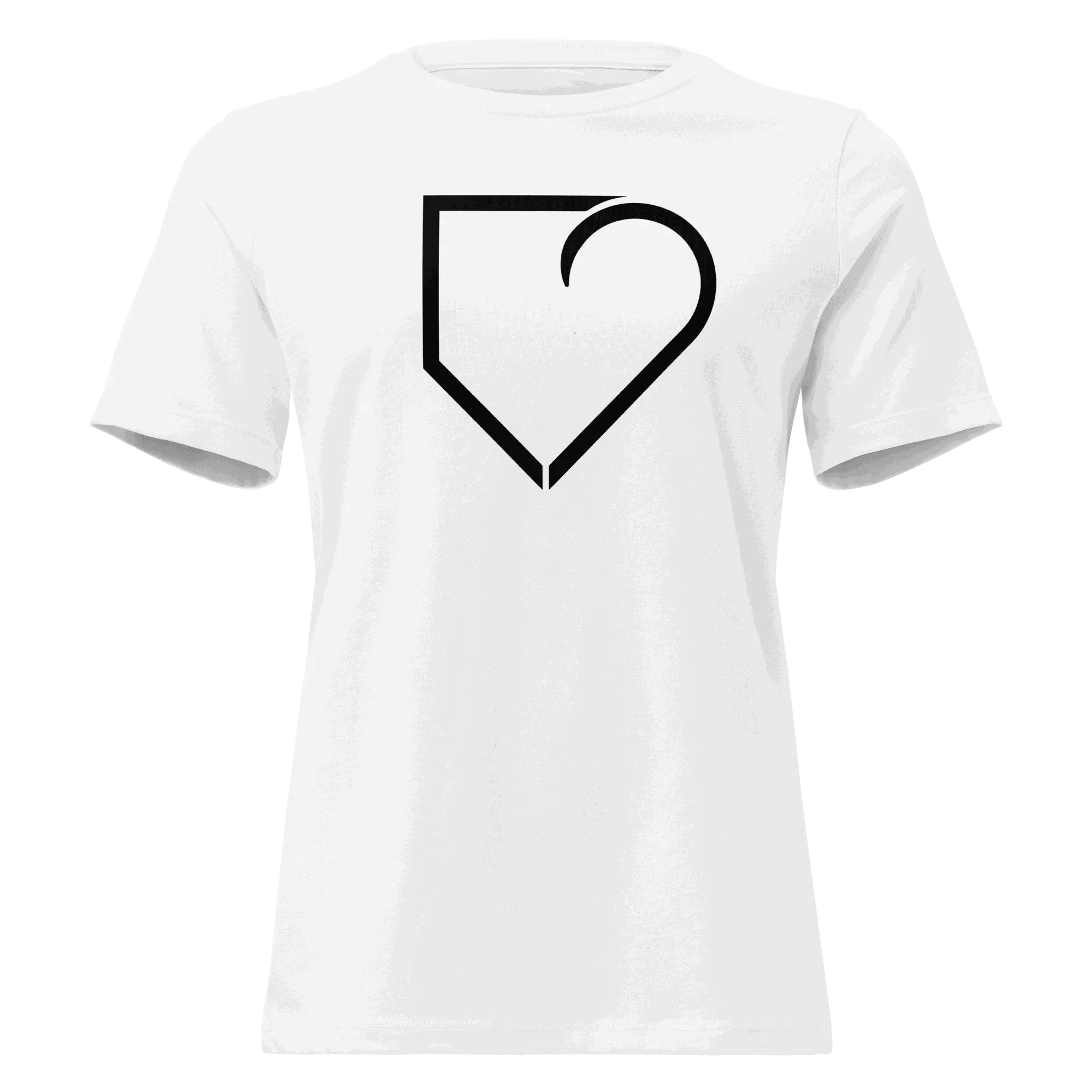 WOMEN RELAXED T-SHIRT FRONT LOGO BLACK PLATEHEART - PlateHeart