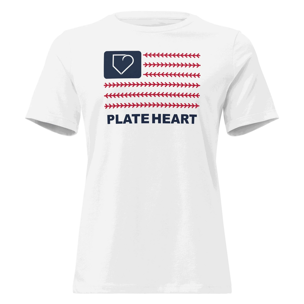 WOMEN RELAXES T-SHIRT 4TH OF JULY USA FLAG PLATEHEART - PlateHeart