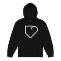 YOUTH HEAVY BLEND HOODIE FRONT LOGO WHITE PLATEHEART - PlateHeart