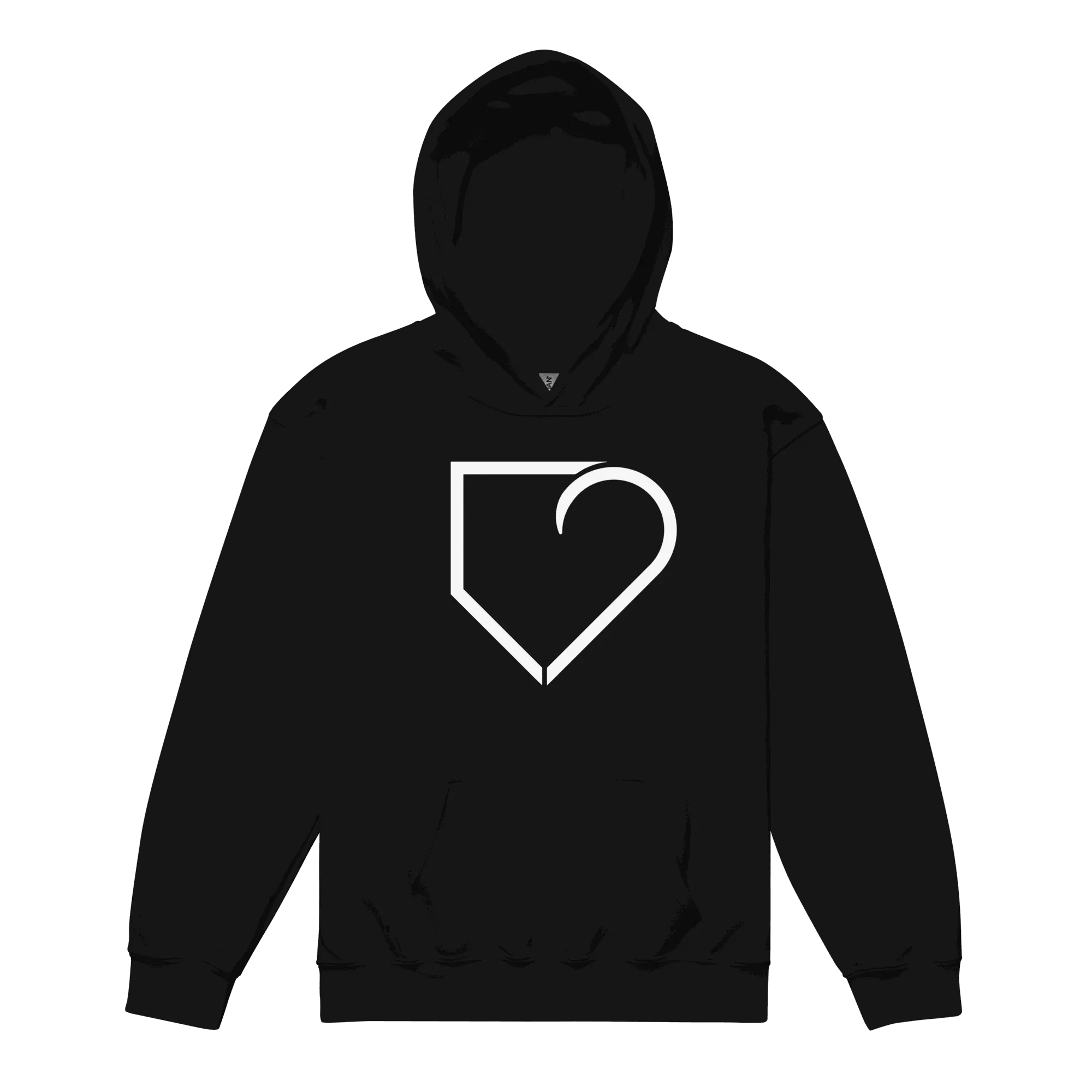YOUTH HEAVY BLEND HOODIE FRONT LOGO WHITE PLATEHEART - PlateHeart