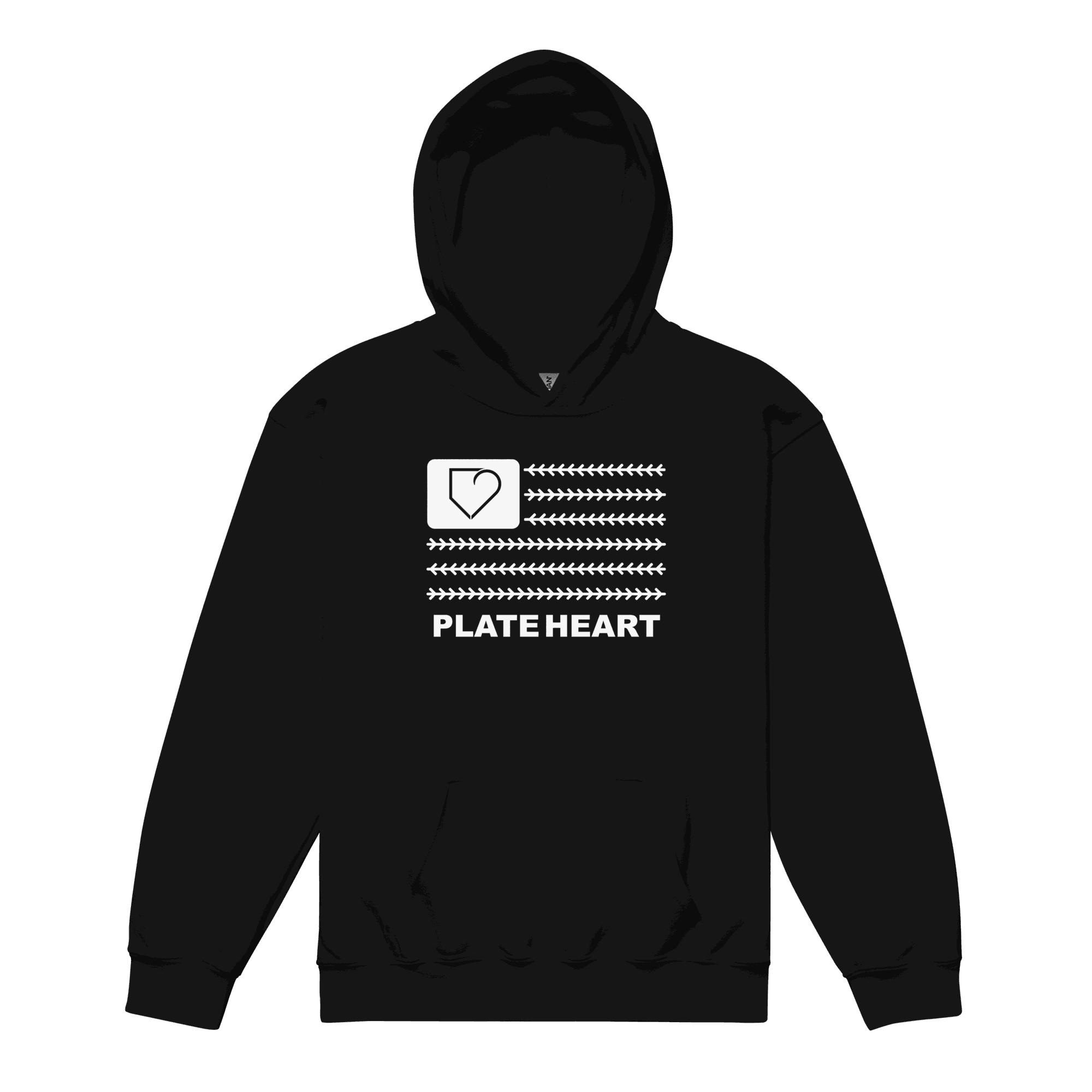 YOUTH HEAVY BLEND HOODIE PLATEHEART FLAG WHITE - PlateHeart