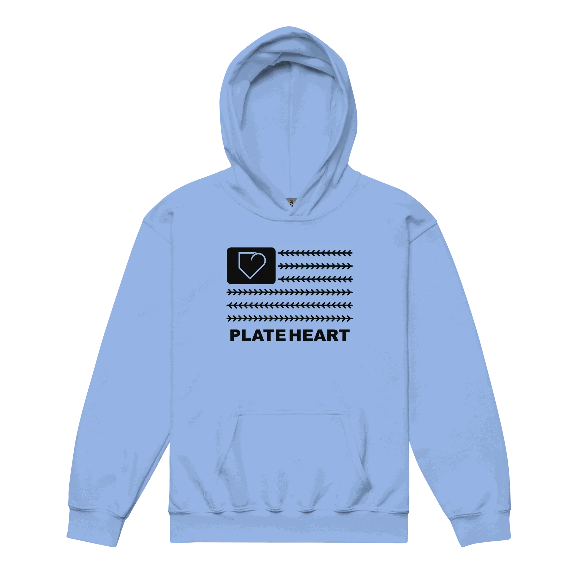 YOUTH HEAVY BLEND HOODIE PLATEHEART FLAG BLACK - PlateHeart