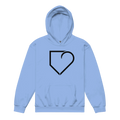 YOUTH HEAVY BLEND HOODIE FRONT LOGO BLACK PLATEHEART - PlateHeart