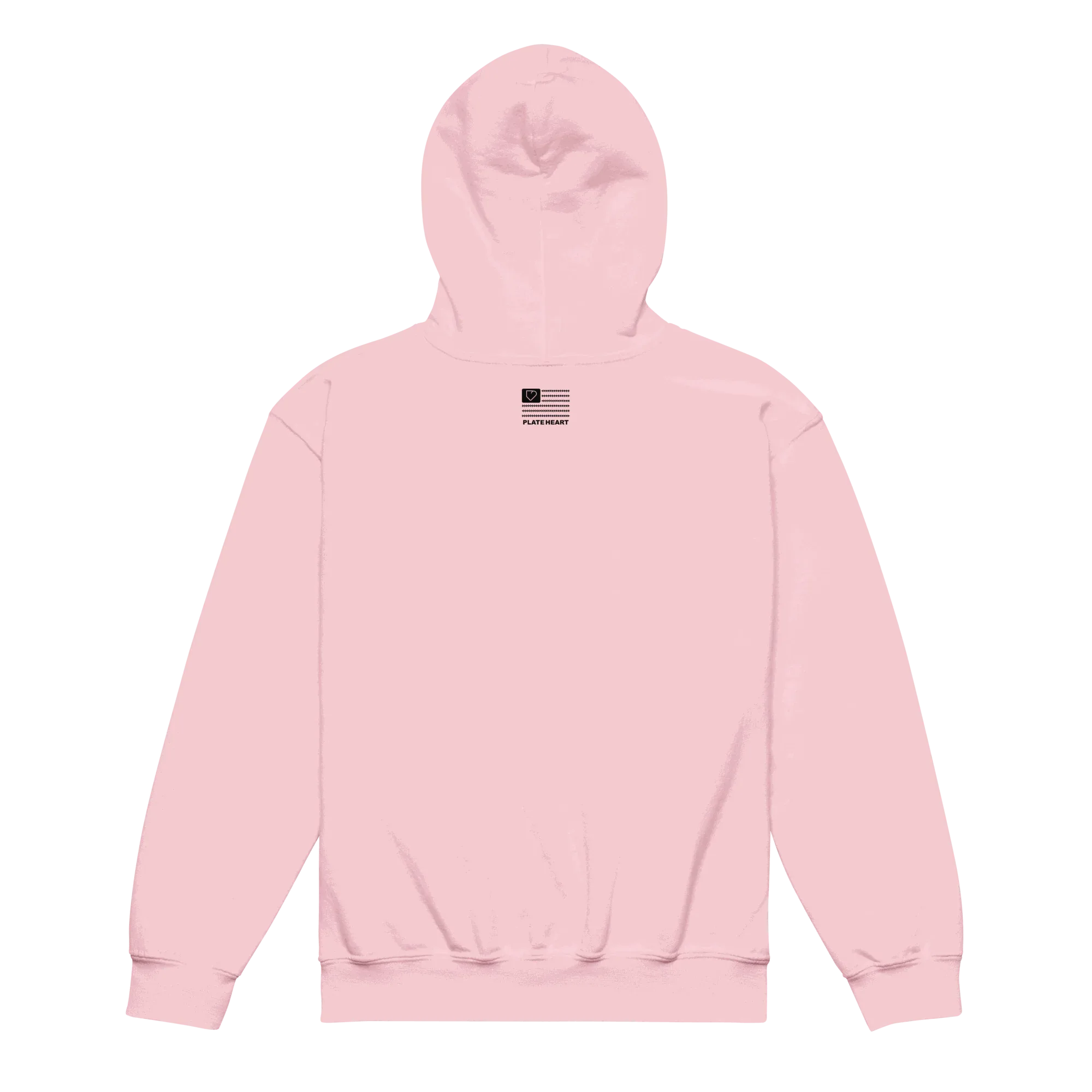 YOUTH HEAVY BLEND HOODIE FRONT LOGO BLACK PLATEHEART - PlateHeart