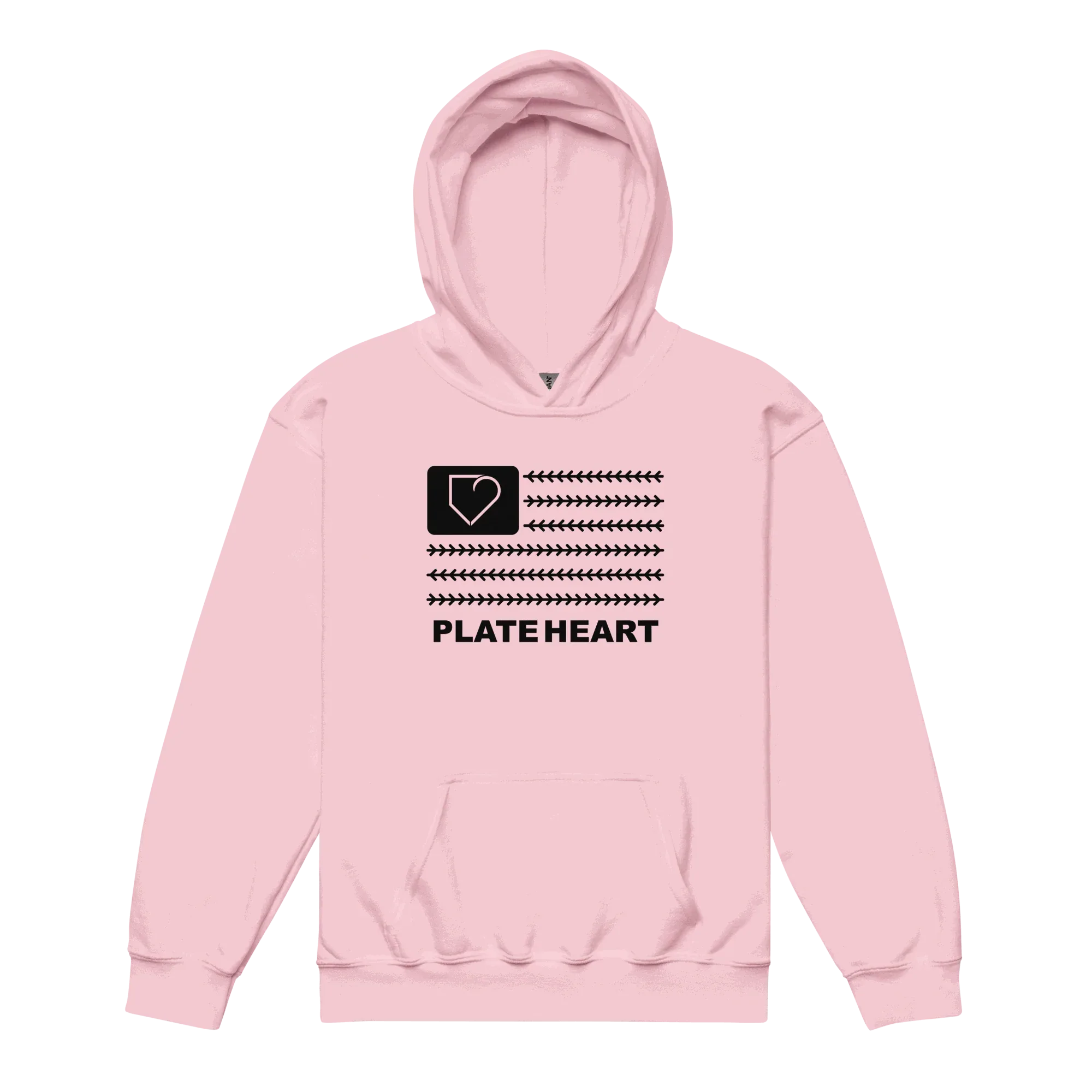 YOUTH HEAVY BLEND HOODIE PLATEHEART FLAG BLACK - PlateHeart