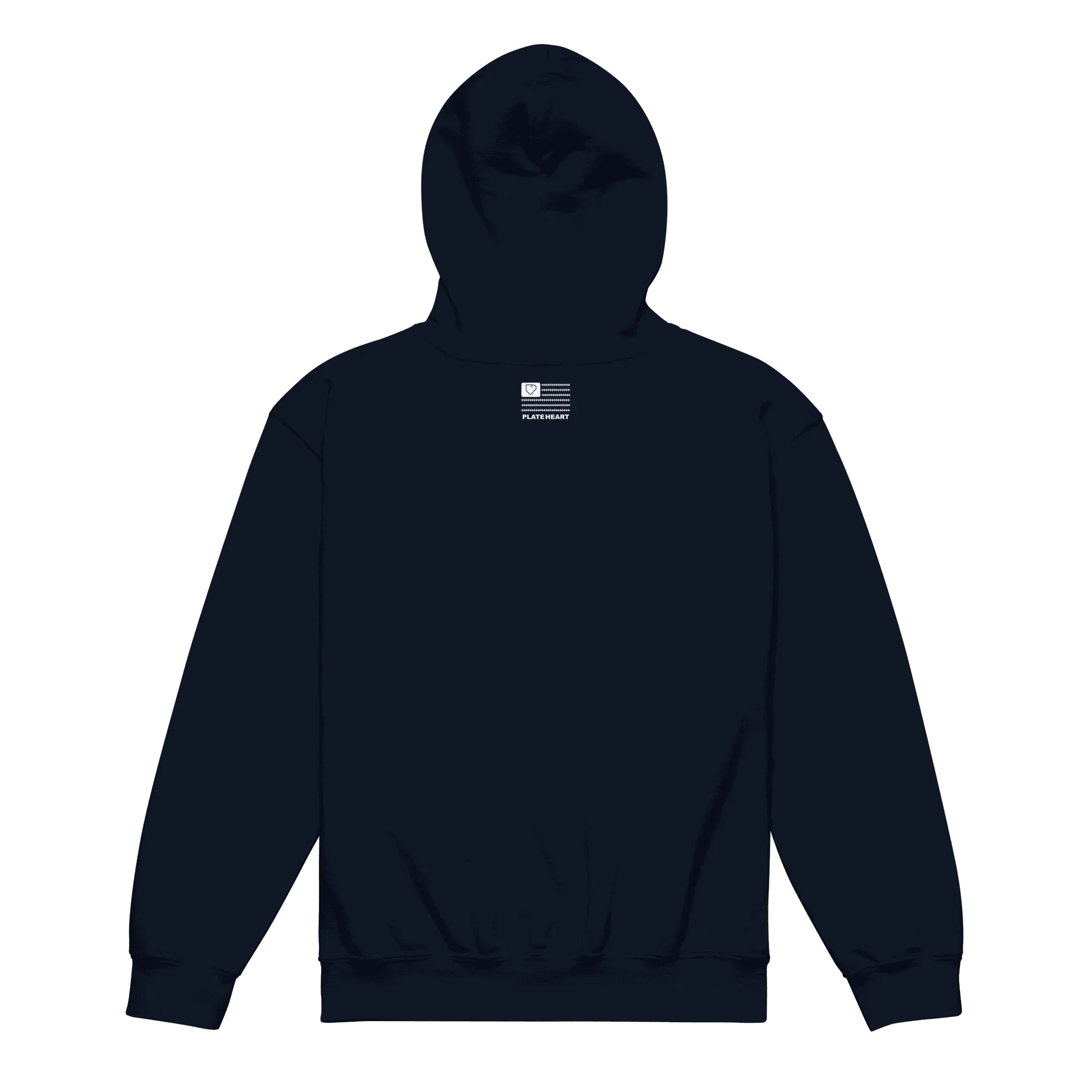 YOUTH HEAVY BLEND HOODIE FRONT LOGO WHITE PLATEHEART - PlateHeart