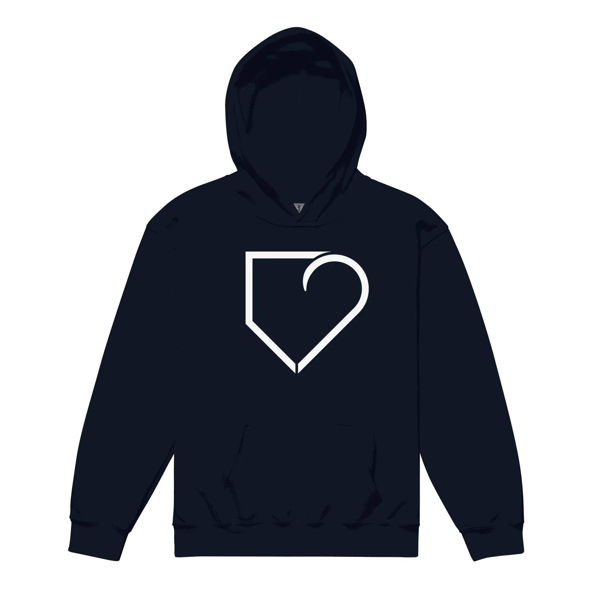YOUTH HEAVY BLEND HOODIE FRONT LOGO WHITE PLATEHEART - PlateHeart