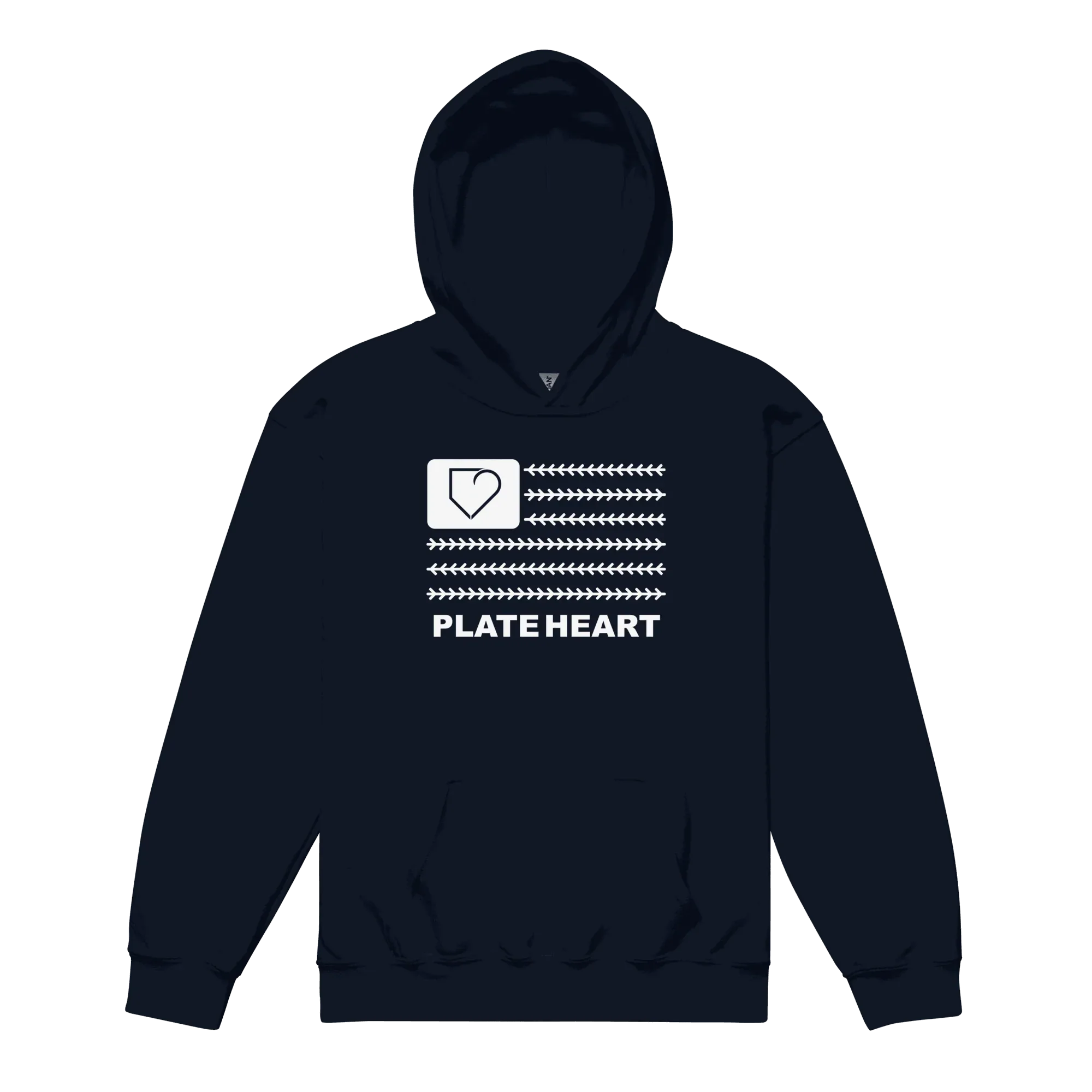 YOUTH HEAVY BLEND HOODIE PLATEHEART FLAG WHITE - PlateHeart