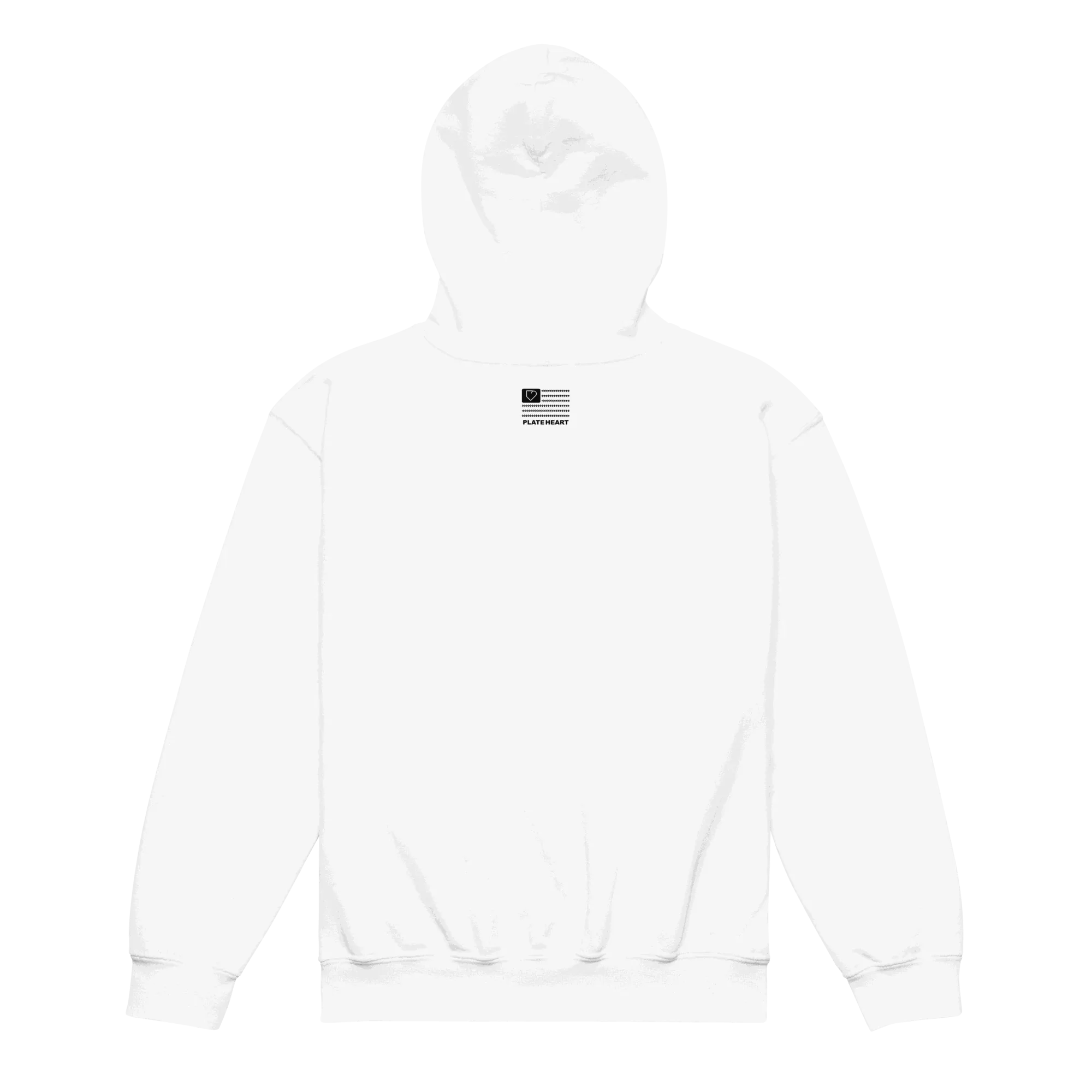 YOUTH HEAVY BLEND HOODIE FRONT LOGO BLACK PLATEHEART - PlateHeart