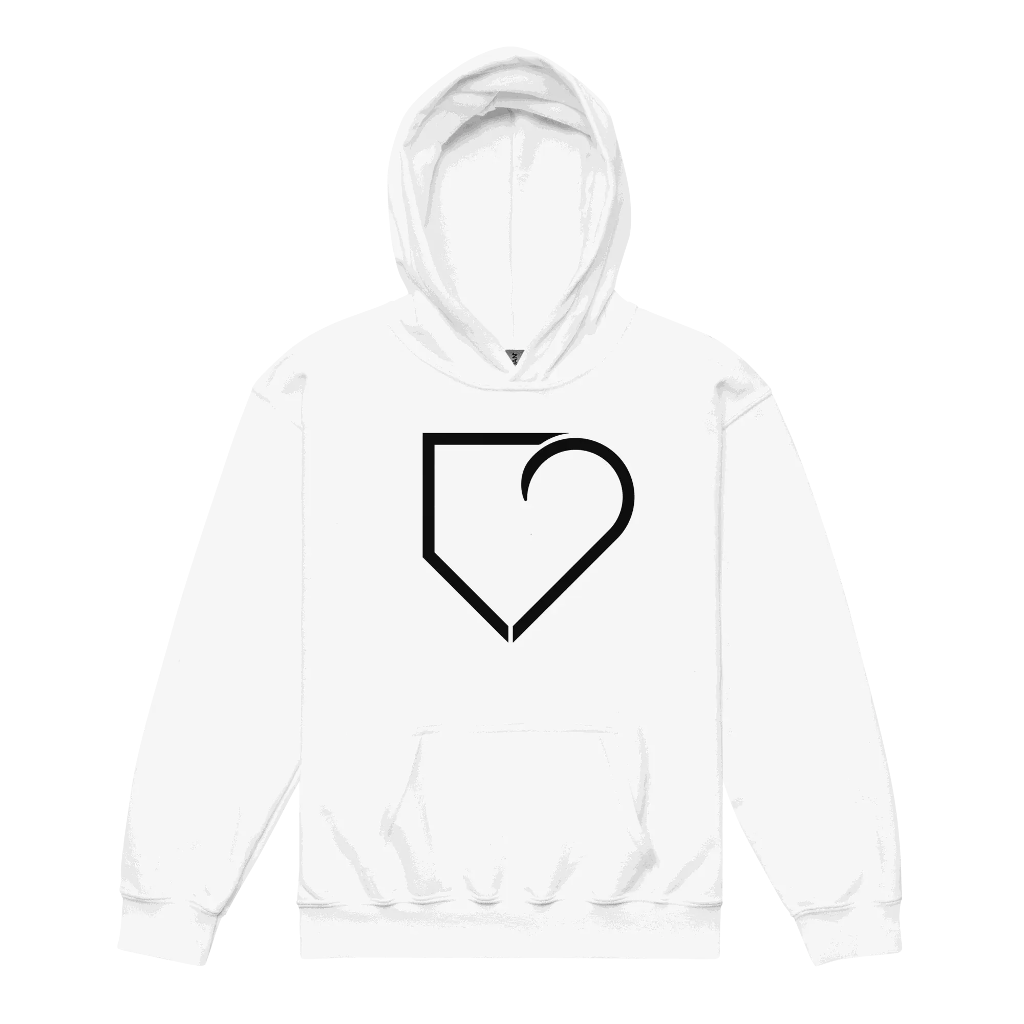 YOUTH HEAVY BLEND HOODIE FRONT LOGO BLACK PLATEHEART - PlateHeart