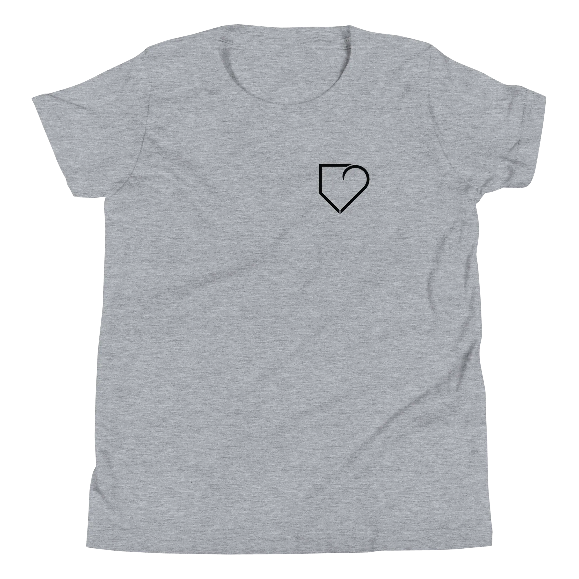 YOUTH SHORT SLEEVE T-SHIRT FRONT LOGO BLACK AND BACK PLATEHEART FLAG - PlateHeart
