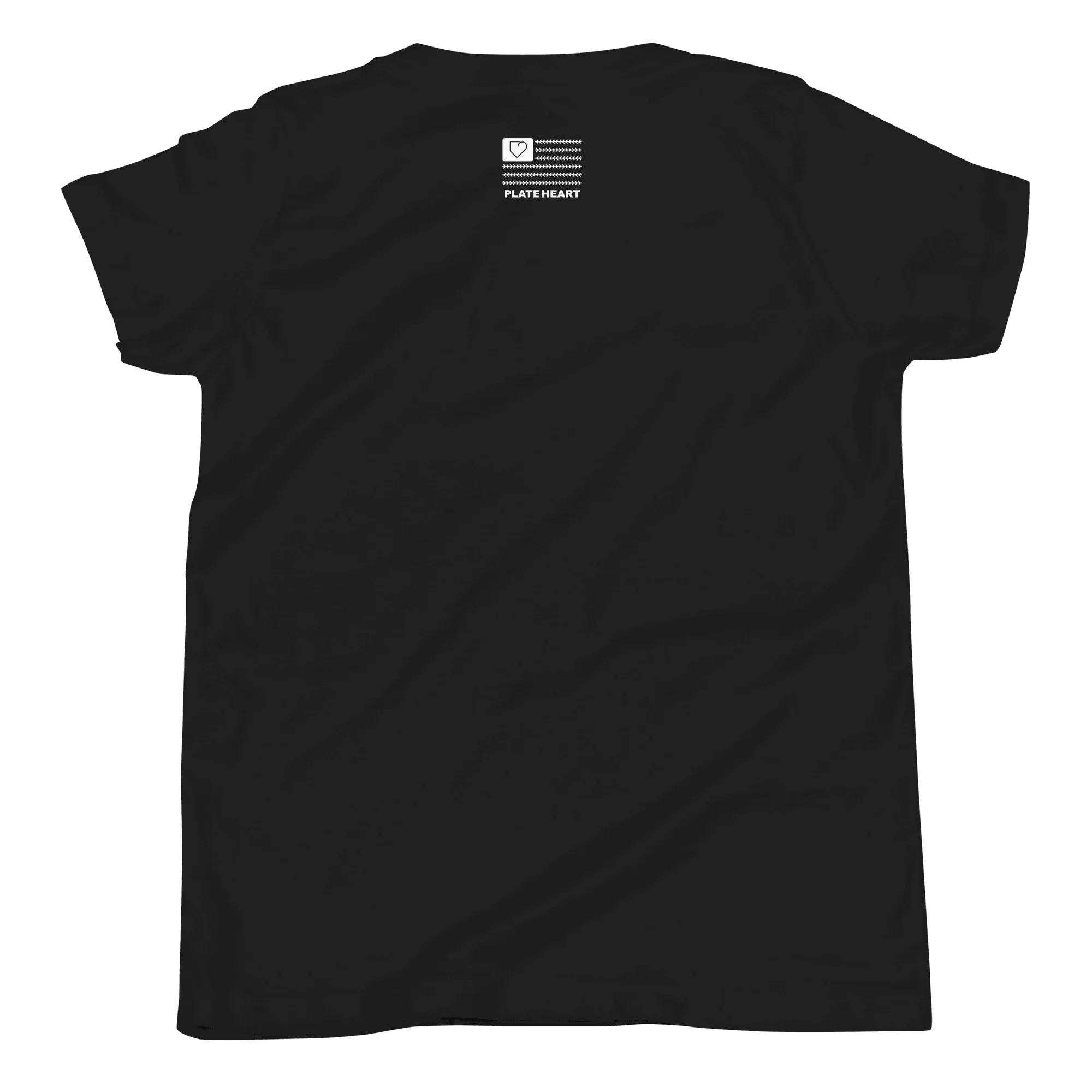 YOUTH SHORT SLEEVE T-SHIRT FRONT LOGO WHITE PLATEHEART - PlateHeart