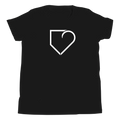 YOUTH SHORT SLEEVE T-SHIRT FRONT LOGO WHITE PLATEHEART - PlateHeart