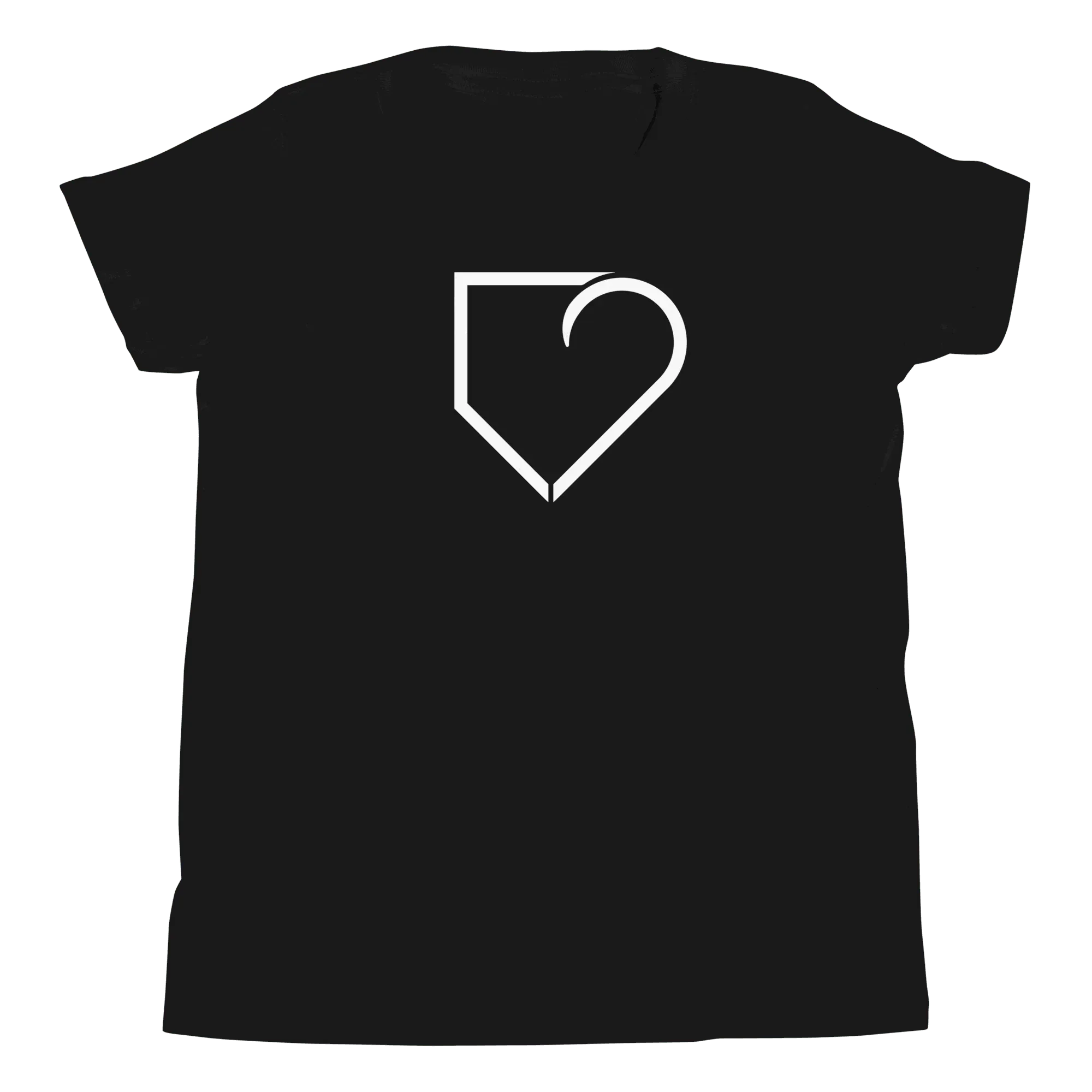 YOUTH SHORT SLEEVE T-SHIRT FRONT LOGO WHITE PLATEHEART - PlateHeart