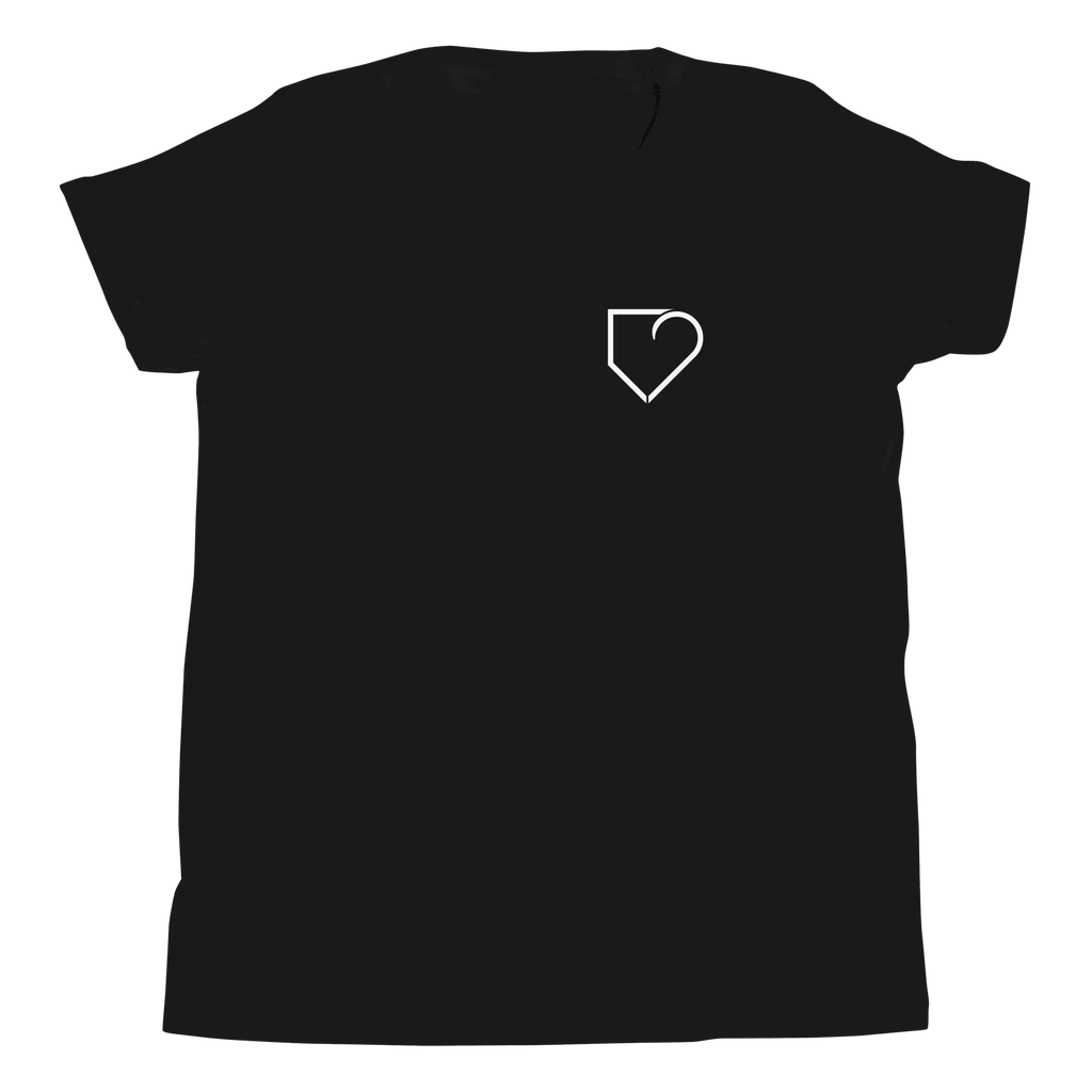 YOUTH SHORT SLEEVE WITH FRONT LOGO WHITE AND BACK PLATEHEART FLAG - PlateHeart