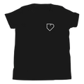 YOUTH SHORT SLEEVE WITH FRONT LOGO WHITE AND BACK PLATEHEART FLAG - PlateHeart