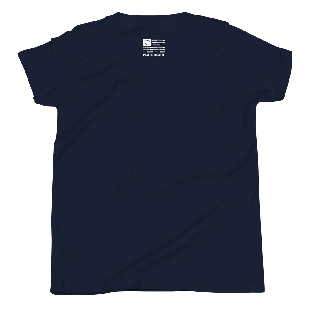 YOUTH SHORT SLEEVE T-SHIRT FRONT LOGO WHITE PLATEHEART - PlateHeart