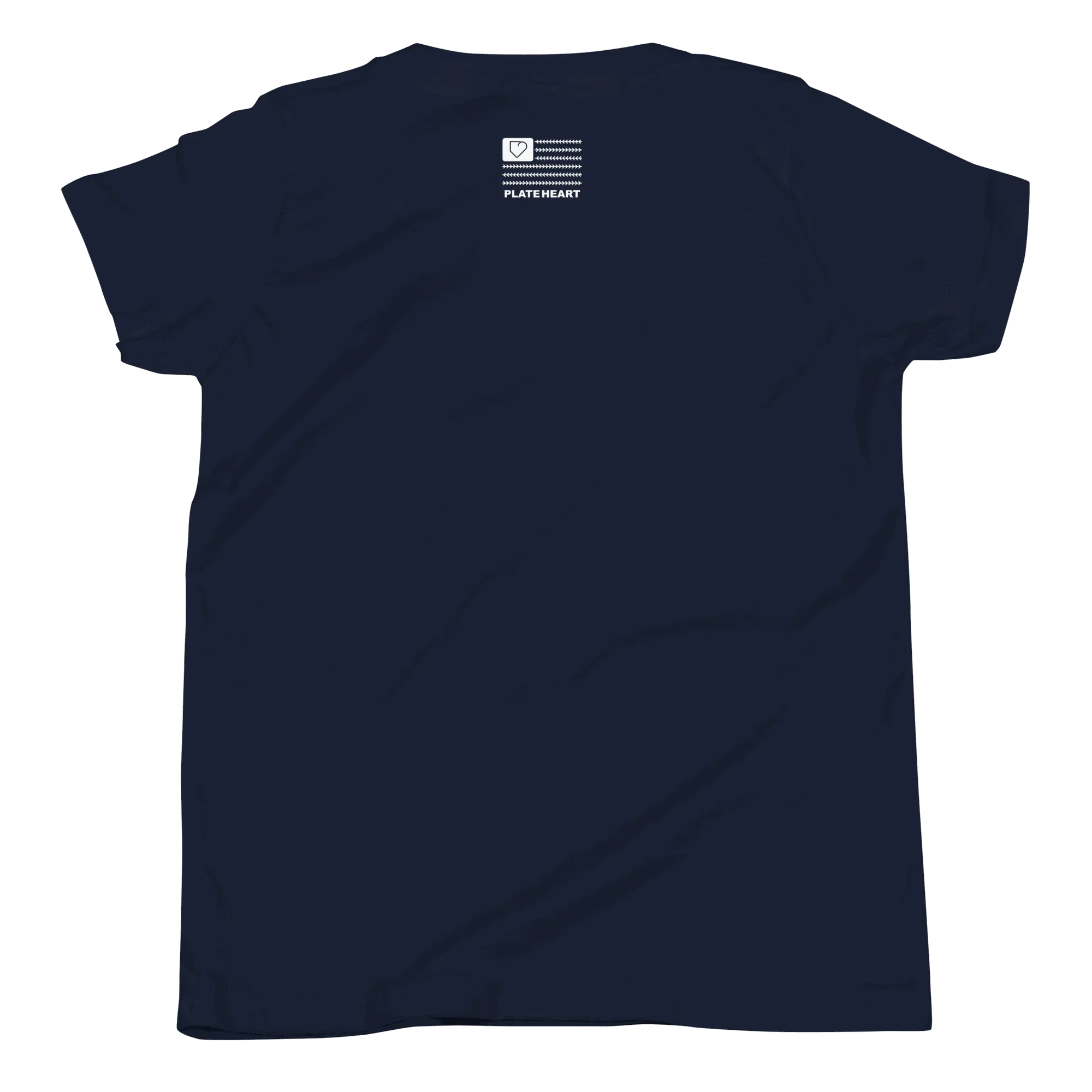 YOUTH SHORT SLEEVE T-SHIRT FRONT LOGO WHITE PLATEHEART - PlateHeart