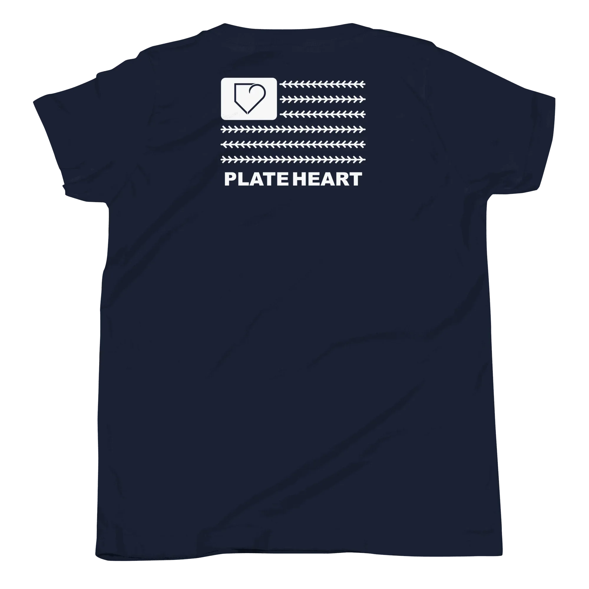YOUTH SHORT SLEEVE WITH FRONT LOGO WHITE AND BACK PLATEHEART FLAG - PlateHeart