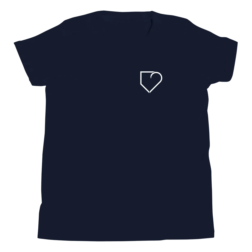 YOUTH SHORT SLEEVE WITH FRONT LOGO WHITE AND BACK PLATEHEART FLAG - PlateHeart