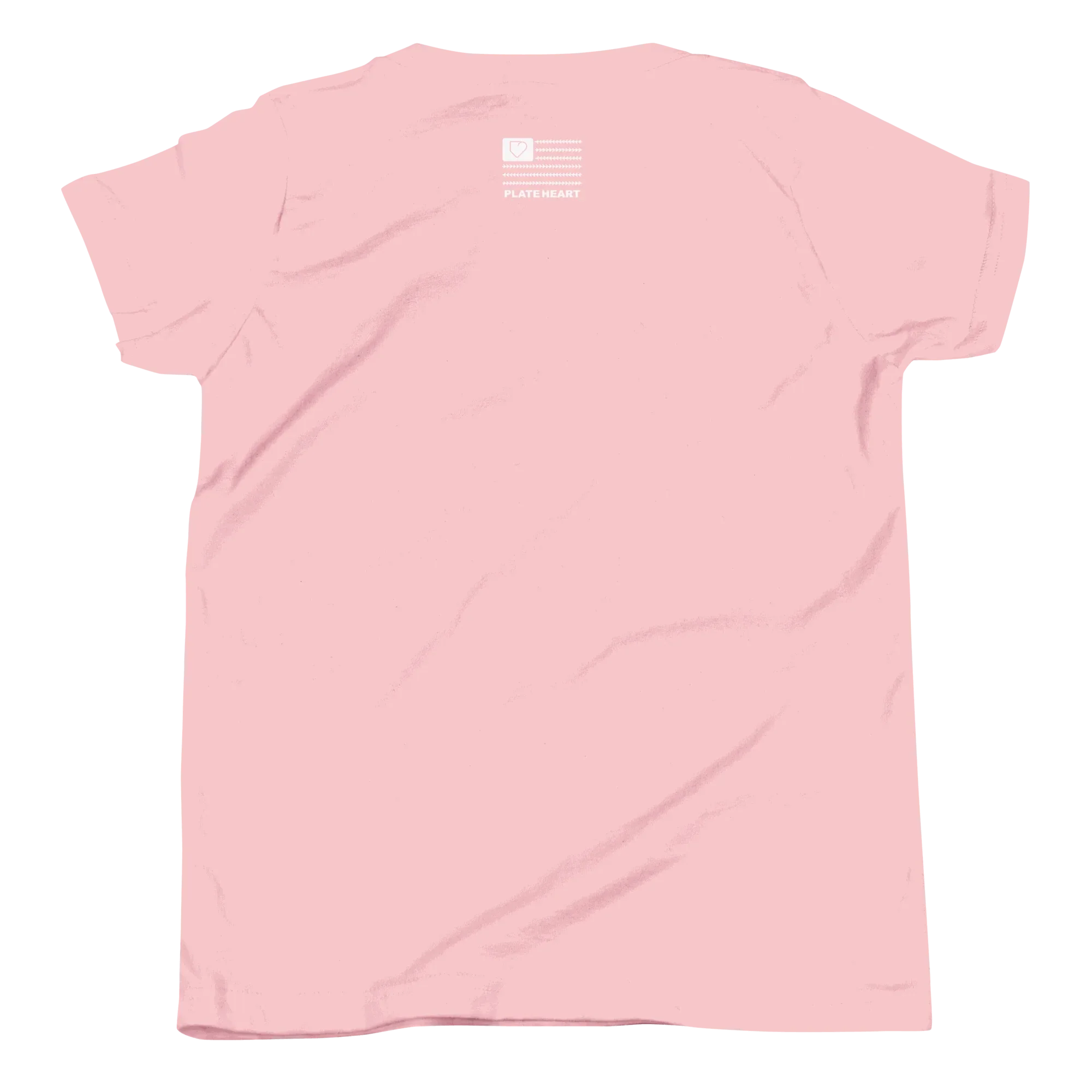 YOUTH SHORT SLEEVE T-SHIRT FRONT LOGO WHITE PLATEHEART - PlateHeart