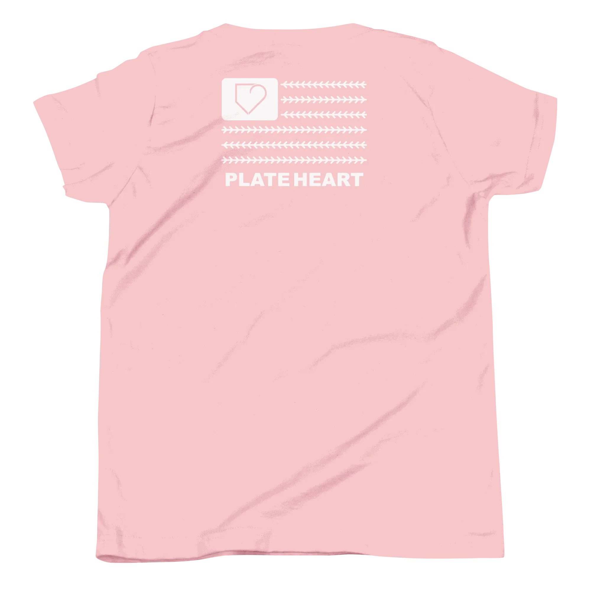 YOUTH SHORT SLEEVE WITH FRONT LOGO WHITE AND BACK PLATEHEART FLAG - PlateHeart