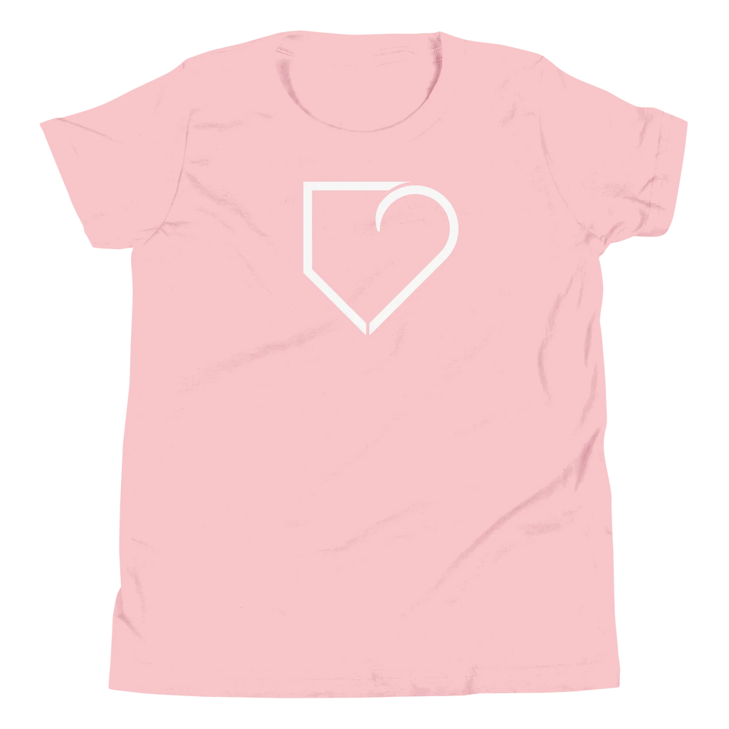 YOUTH SHORT SLEEVE T-SHIRT FRONT LOGO WHITE PLATEHEART - PlateHeart
