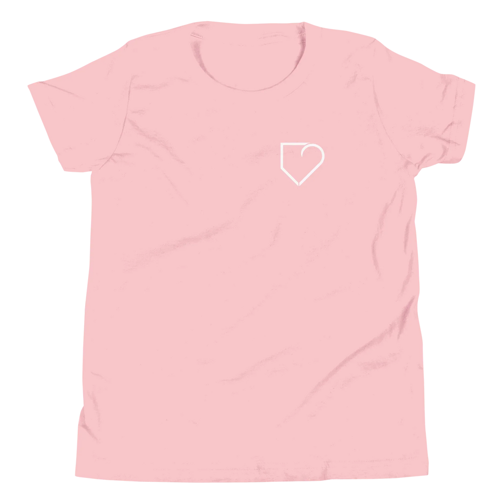 YOUTH SHORT SLEEVE WITH FRONT LOGO WHITE AND BACK PLATEHEART FLAG - PlateHeart