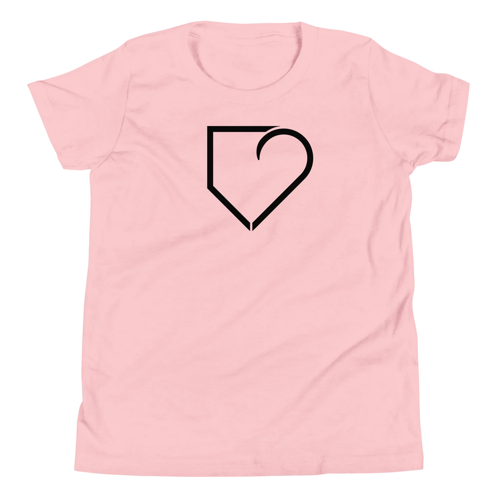 YOUTH SHORT SLEEVE T-SHIRT FRONT LOGO BLACK PLATEHEART - PlateHeart