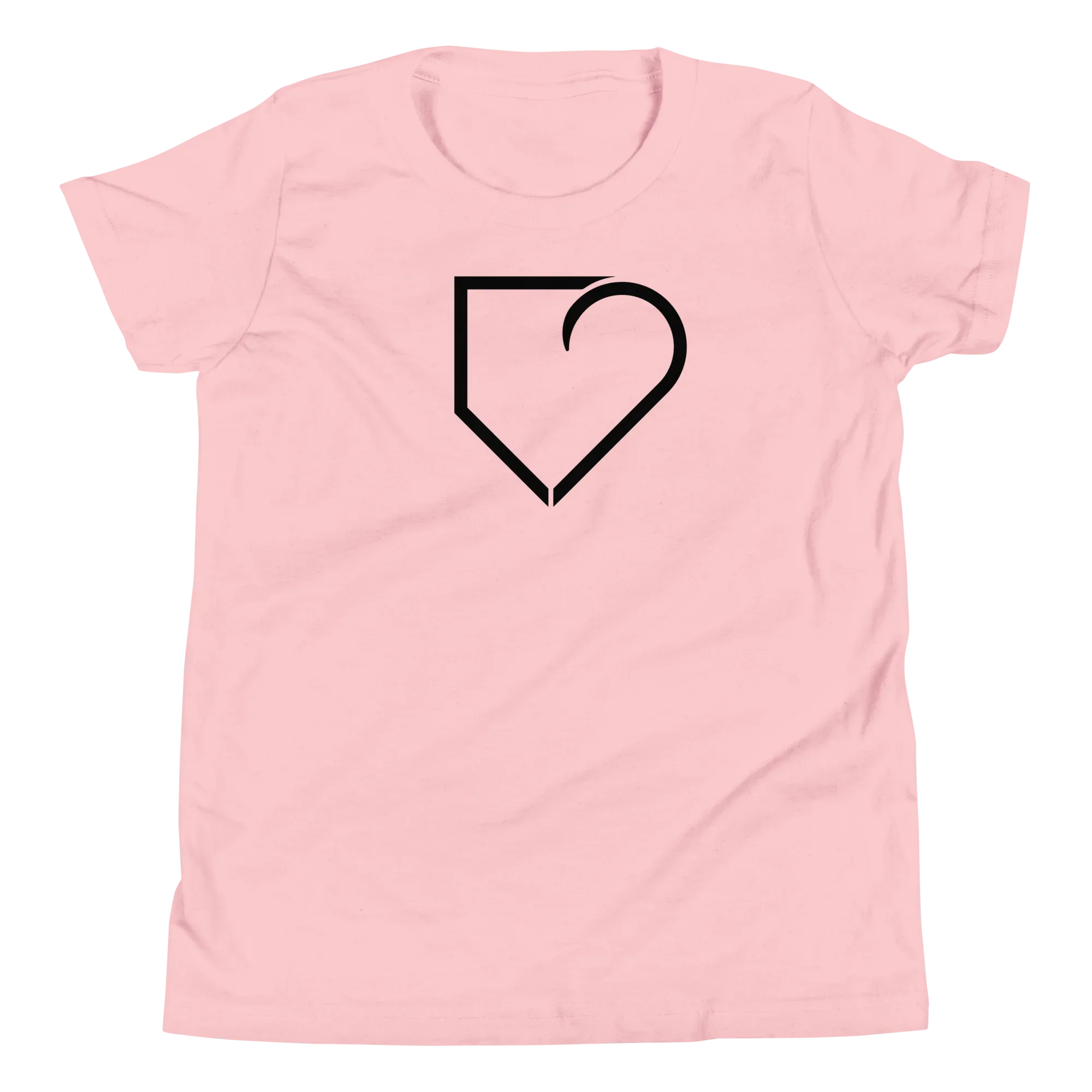 YOUTH SHORT SLEEVE T-SHIRT FRONT LOGO BLACK PLATEHEART - PlateHeart